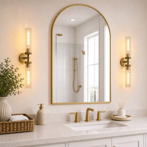 Bathroom Sconce 24 in Wall Sconce Linear Brass Sconce Hardwired