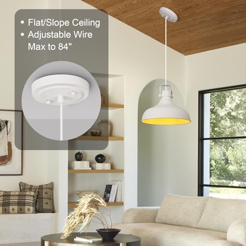 White Modern Pendant Lights Kitchen Island Fixtures (3 Count)