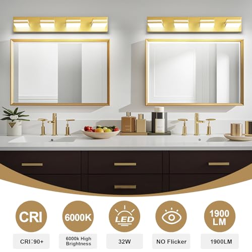 Modern LED Gold Acrylic Bathroom Lights Fixtures 4