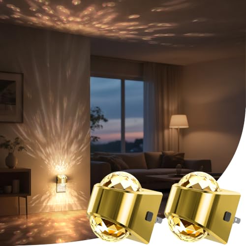 Night Light Gold Night Lights Plug into Wall 2Pack LED Projector (2 Count)