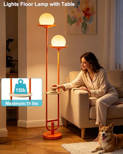 63IN Globe Floor Lamp with Shelf 2 (2 Count)