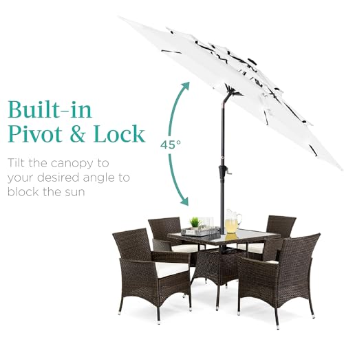 10ft 3 Tier Solar Patio Umbrella