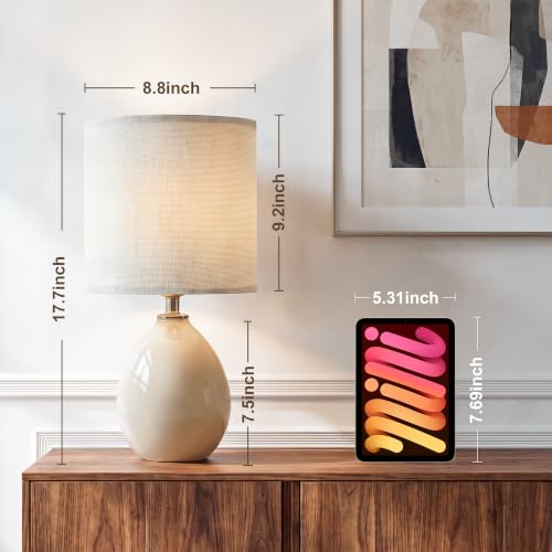 17.7" Ceramic Table Lamps Set of 2 for Living Room Bedroom (2 Count)