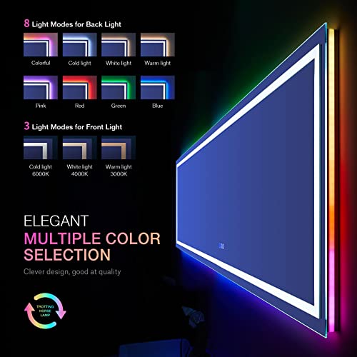 84X32 Inch RGB LED Bathroom Mirror with Lights