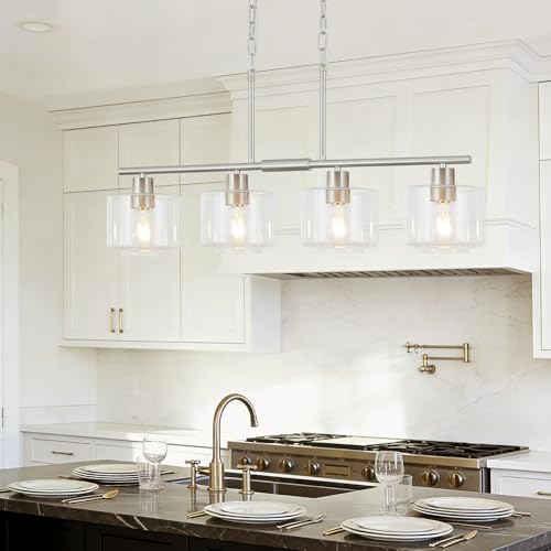 4 Light Brushed Nickel Kitchen Island Lighting