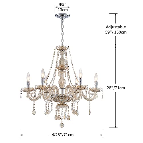 Saint Mossi 6 Light Chandelier Modern K9 Crystal Chandelier Lighting