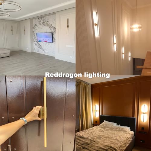 Only Suitable for Small Junction Box Set of 2 Hardwired Narrow Gold Wall Sconces Modern Picture Lights Linear Mirror Vanity Wall Lights for Bathroom Bedroom Corridor (2 Count)