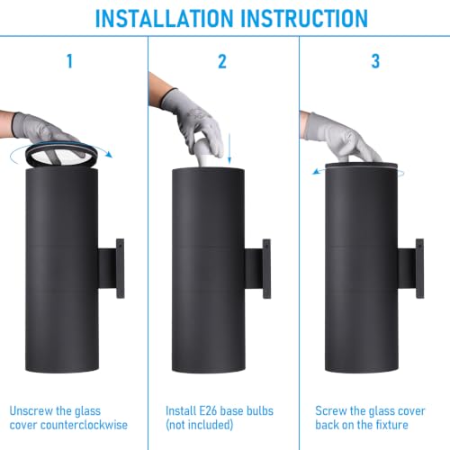 2 Pack 22" Outdoor Cylinder Wall Light (2 Count)