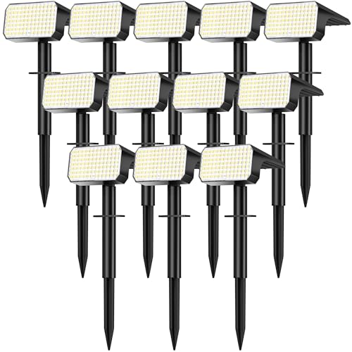 12 Pack Solar Spot Lights Outdoor Waterproof IP65 (12 Count)
