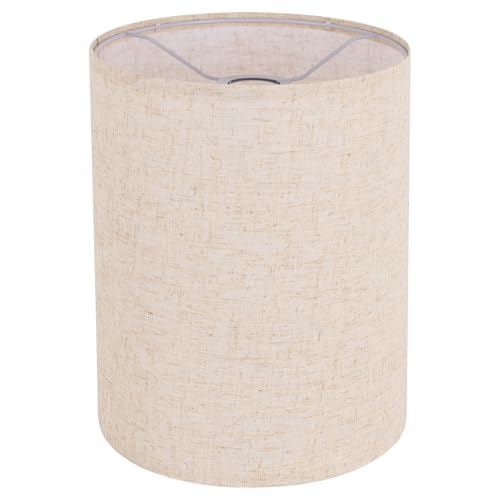 Beige Linen Tall Drum Lampshade