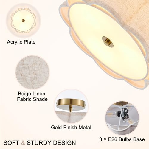 13" Gold Semi Flush Mount Ceiling Light