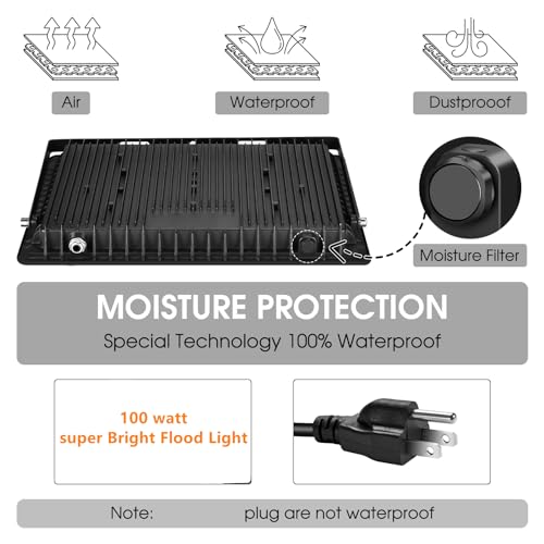 3 Pack 100W Led Flood Lights Outdoor (3 Count)