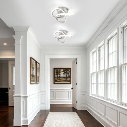 Hallway Light Acrylic Modern LED Ceiling Light Fixtures Cool White 6000K Close to Ceiling Lights for Bedroom