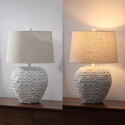 Alaro Table Lamp Woven Water Hyacinth Basket 24.5"