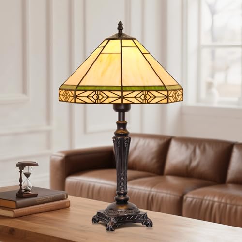 Table Lamp with Stained Glass Shade