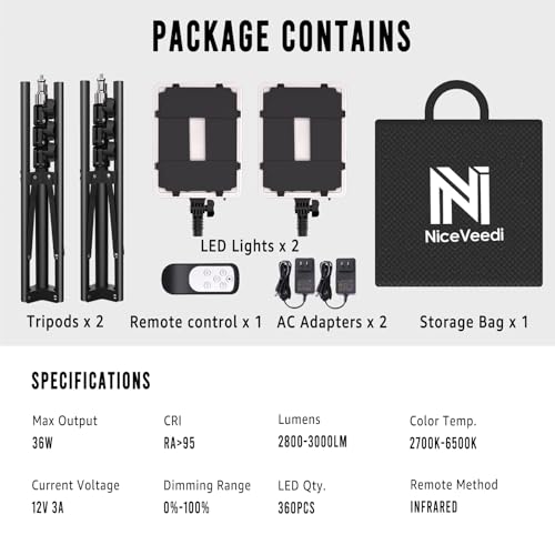 2 Pack Photography Lighting Kit (2 Count)