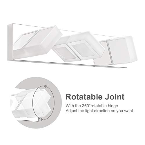 Dimmable LED Vanity Light Modern 3 Light Acrylic Stainless Steel for Bathroom Vanity Lighting Fixtures