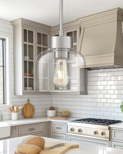 7" Brushed Nickel Pendant Lights Kitchen Island