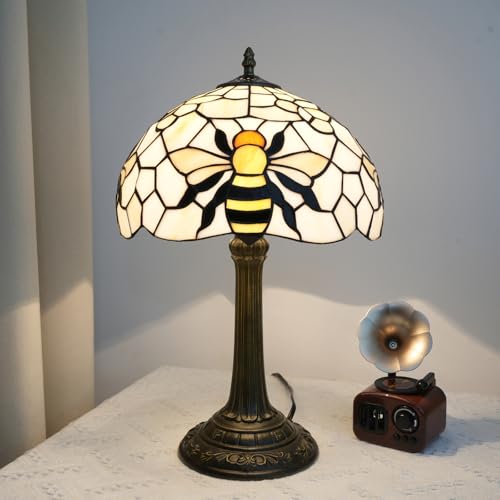Tiffany Stained Glass lamp bee Cute Bedside Table lamp Animal Night Light