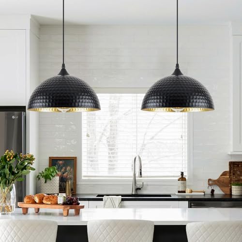 Hammered Pendant Lights Kitchen Island 2 Pack (2 Count)