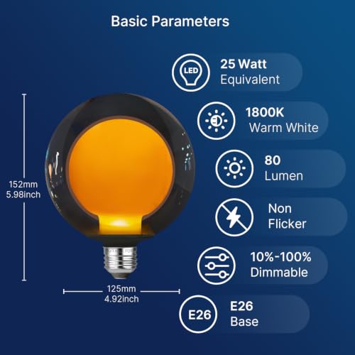 G125 Decorative Large Globe LED Bulb (2 Count)