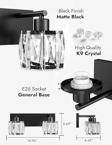 Crystal Vanity Lights for Bathrooms (2 Count)