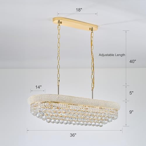 Rectangle Crystal Chandeliers for Dining Room