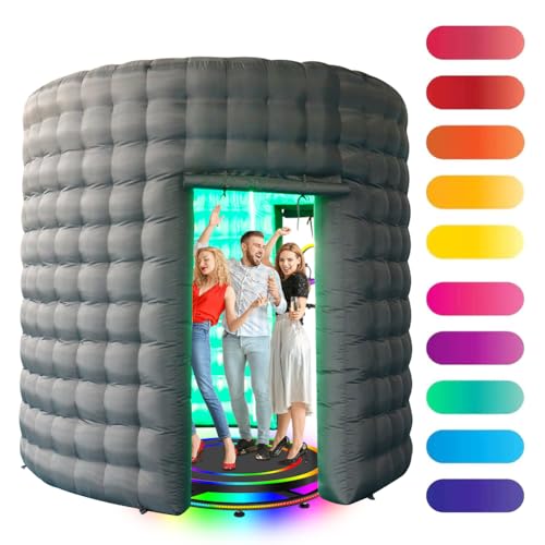 360 Photo Booth with LED Light Strip Suitable for 360 Photo Booth Machines Take Photos with Record Videos