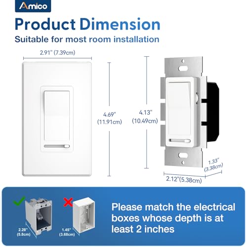 6 Pack Dimmer Light Switch (6 Count)