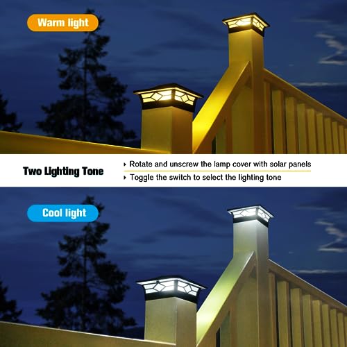 Solar Post Cap Lights Outdoor 4pack (4 Count)