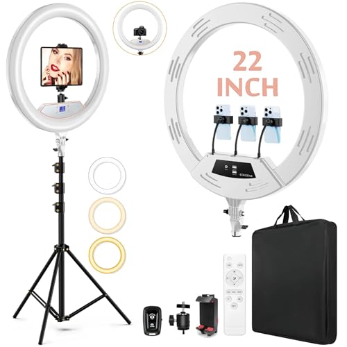 White 22" Ring Light for iPad iPhone with 75" Tripod Stand Barber