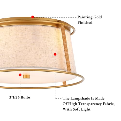 Gold Semi Flush Mount Ceiling Light Fixture