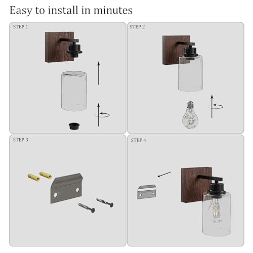 Wireless Battery Operated Wall Sconce Set of 2 with Remote Control