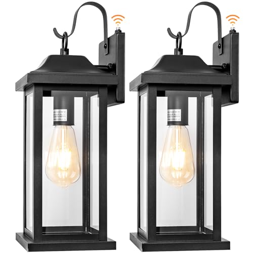 Dusk to Dawn Outdoor Lighting Wall Mounted 17 Inch Black (2 Count)
