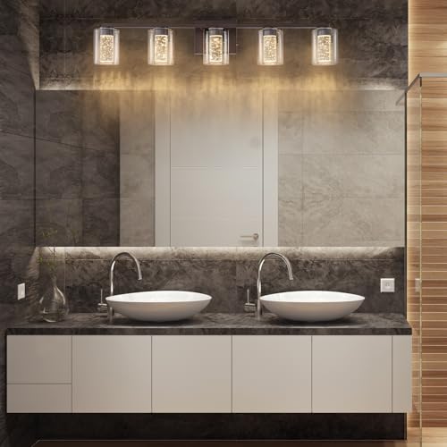 5 Light Bronze Vanity Light with 3 Color Modes