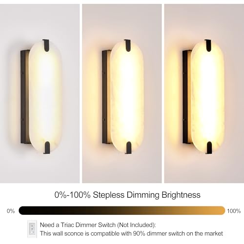 14.2 inch Alabaster Wall Sconces (2 Count)