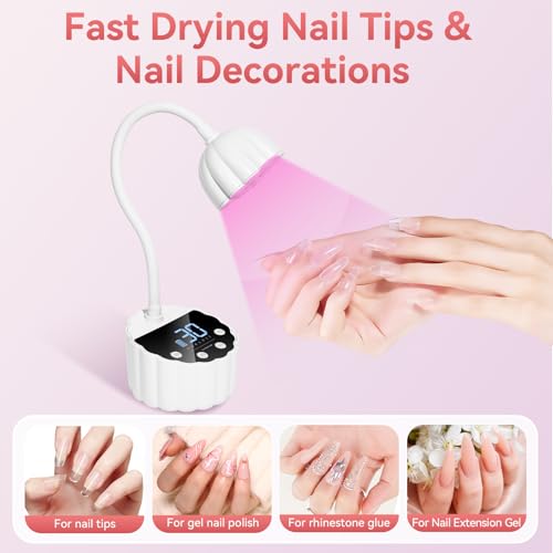 Gooseneck UV LED Nail Lamp Flash Cure Lamp Rechargeable 58mW