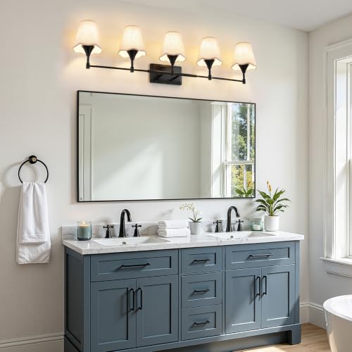 Modern Bathroom Vanity Light Fixtures (Matte Black / 5 LIGHT)