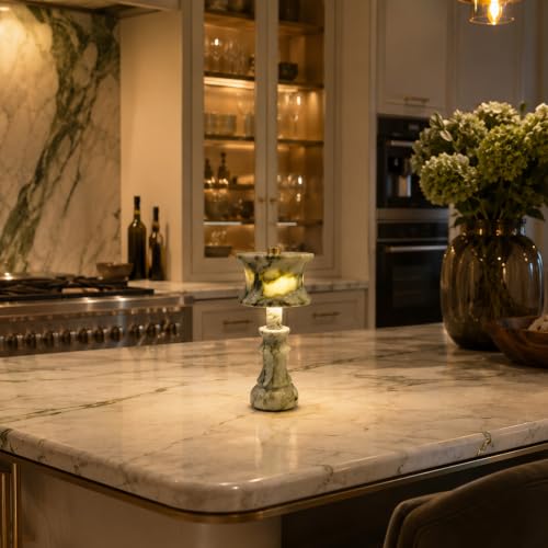 Cordless Green Marble Touch Lamp