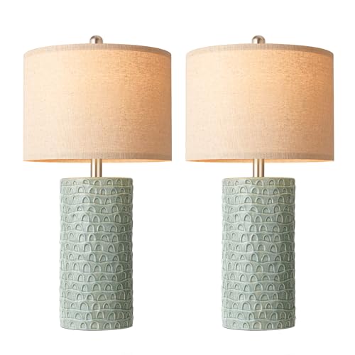 23" Modern Ceramic Table Lamp Set of 2 (2 Count)