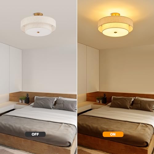 18" Gold Semi Flush Mount Ceiling Light