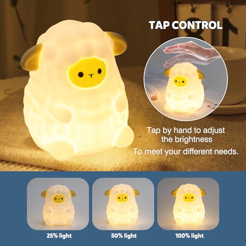 Cute White Sheep Night Light for Kids