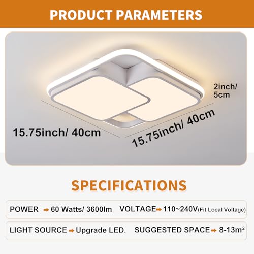Square LED Ceiling Light with Remote