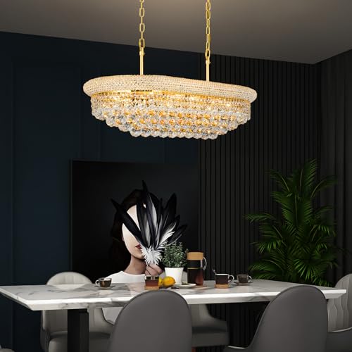 Gold Crystal Chandeliers for Dining Room