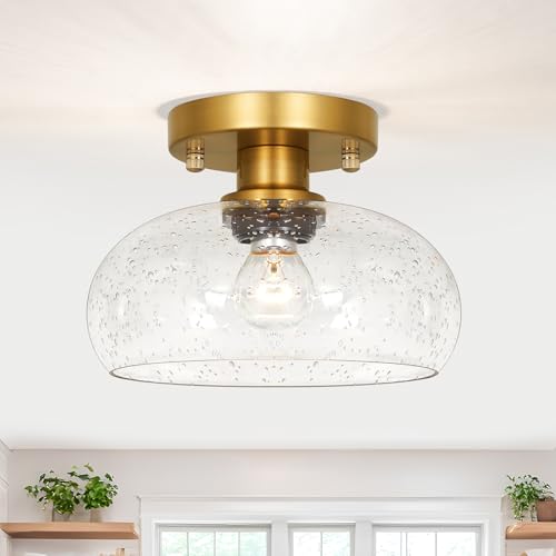 Modern Gold Semi Flush Mount Ceiling Light