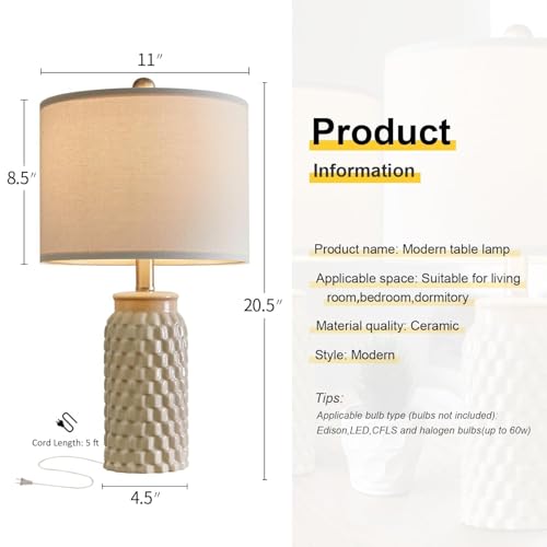20.5" Ceramic Table Lamps Set of 2 (2 Count)