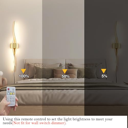Modern Gold Plug in Wall Sconces Set of Two (2 Count)