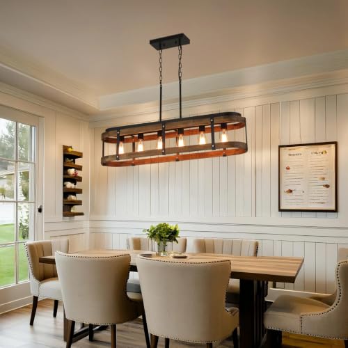 Rustic Farmhouse Wood Kitchen Island Lighting