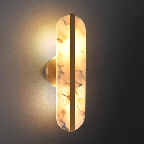 15.7in Natural Alabaster Wall Sconces Marble Wall Sconces