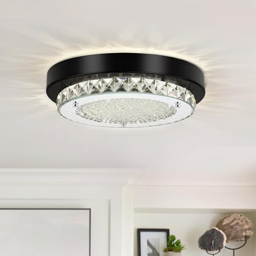 Flush Mount Ceiling Light Small Crystal LED Hallway Ceiling Lighting 10''